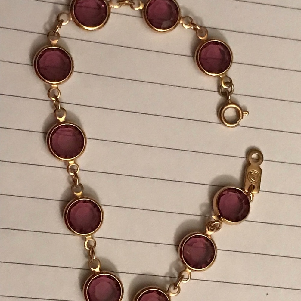 Purple Swarovski Crystal Link Bracelet